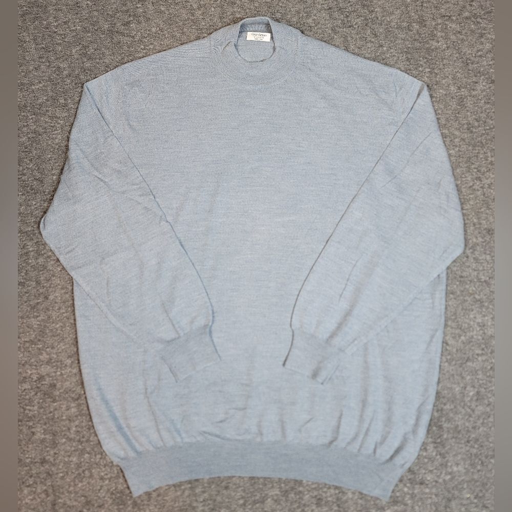 Vtg Gran Sasso Mens Golf Sweater Size 2XL Gray Wool Pullover Mock Neck